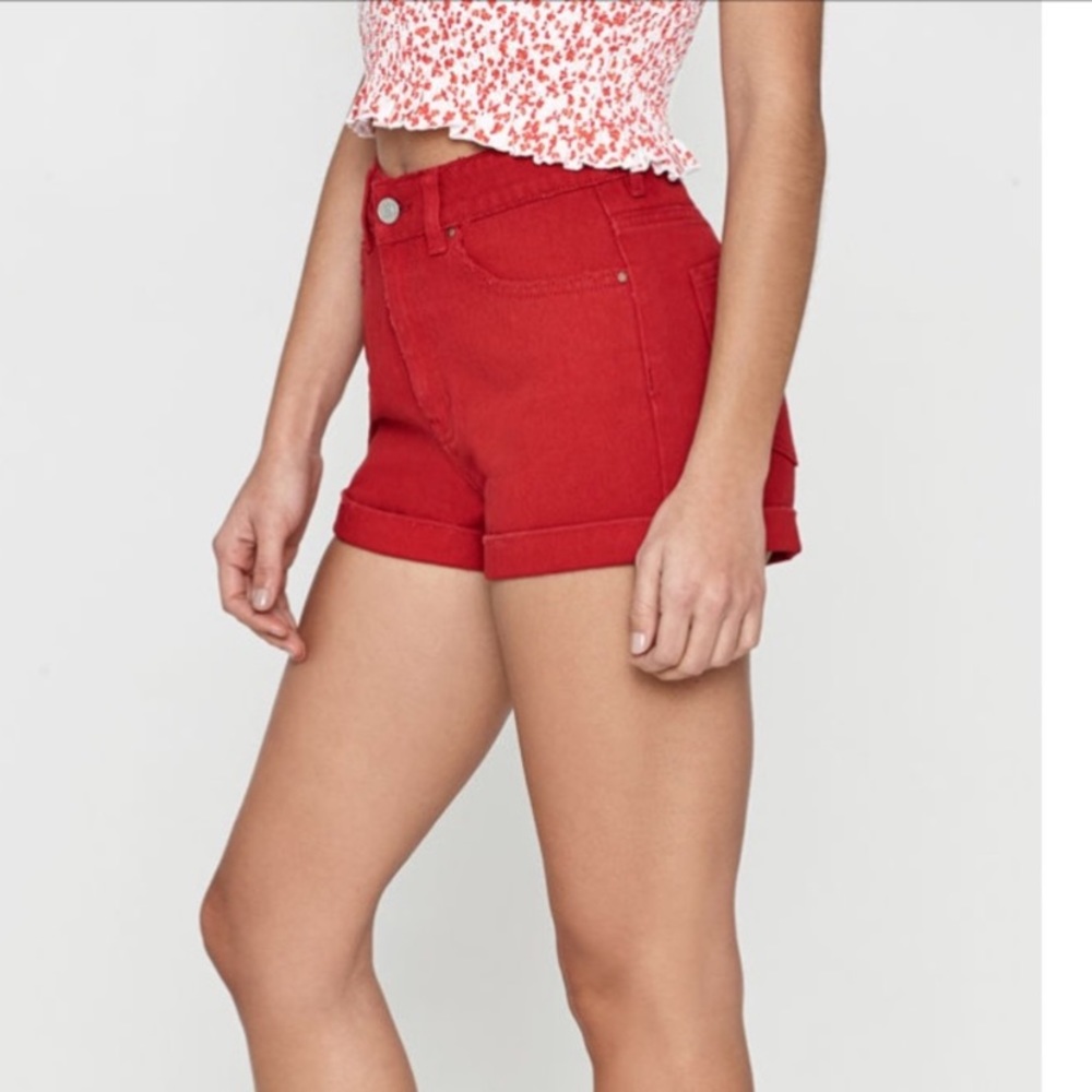 Red Denim Shorts- Size 25